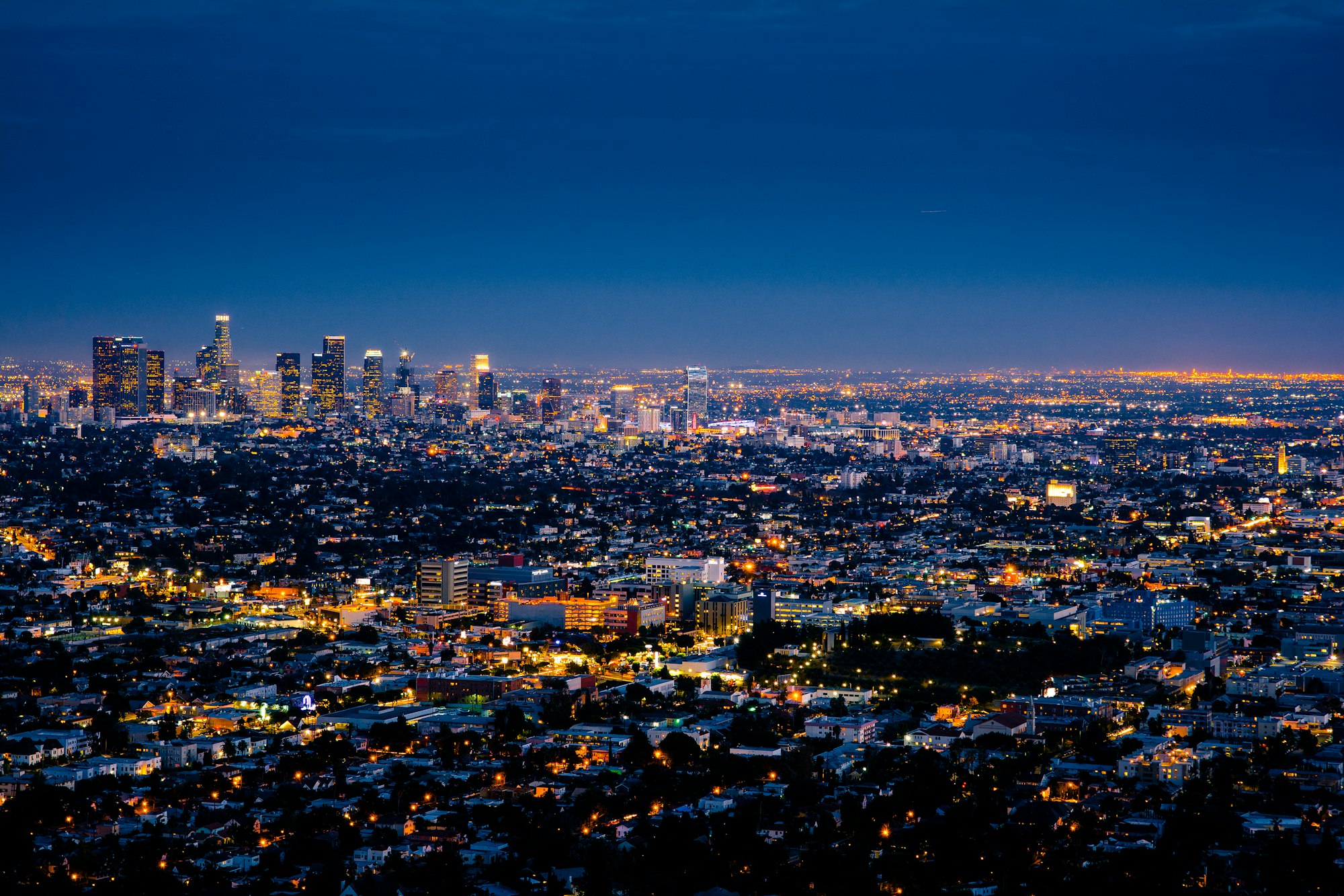 A city skyline at golden hour