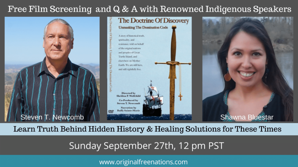 Sept. 27th Screening of our Doctrine of Discovery Documentary